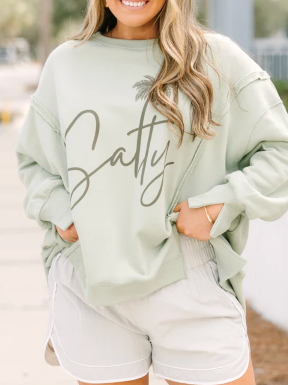 “Salty" Palm Graphic Sweatshirt - Picture 2 of 2